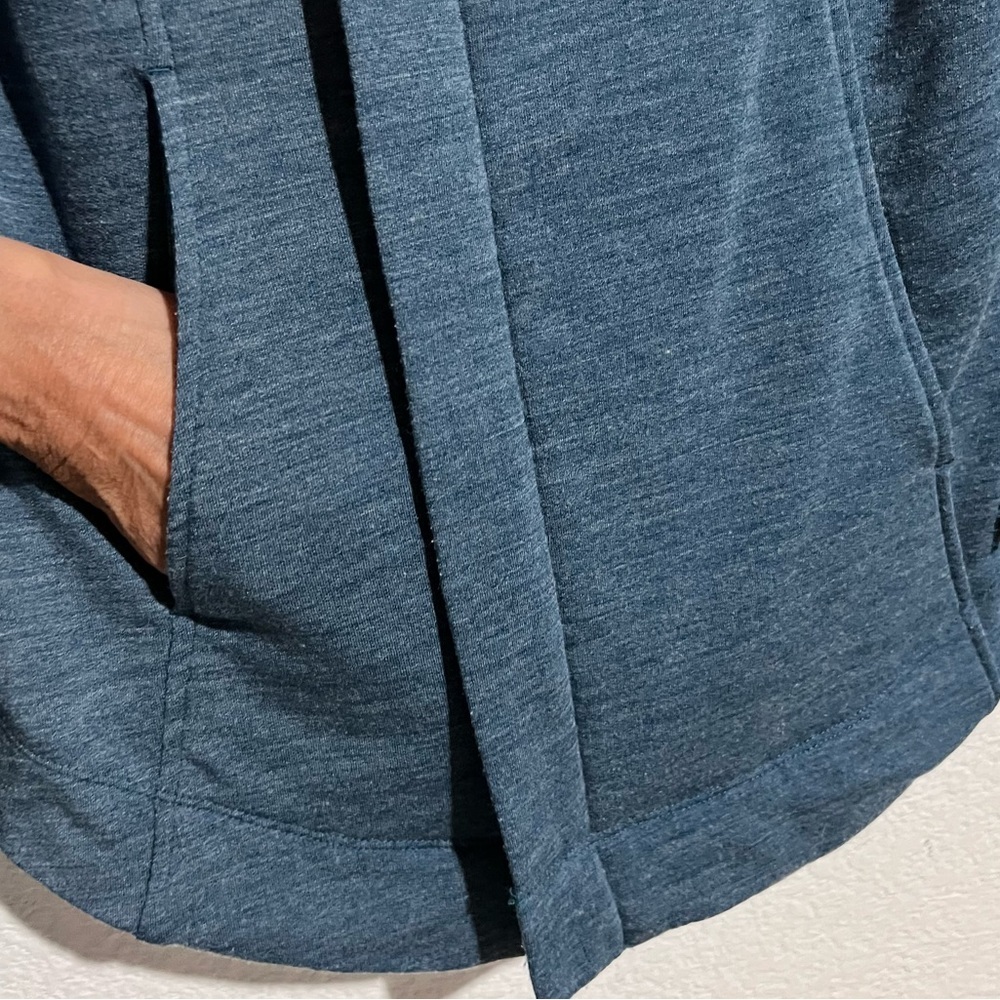 SmartWool Blue Merino Wool Front Zip Convertible Magnetic Collar Jacket Small - Picture 9 of 15